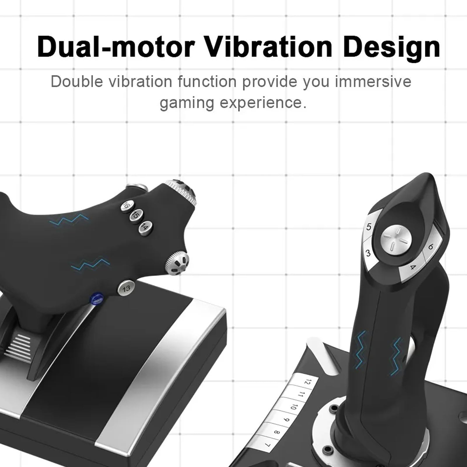 Joystick per Simulazione di Volo con Doppio Stick di Controllo Preciso per Serie X S Wins7 8 10 11, Controller per Simulatore di Volo Immersivo per Appassionati di Giochi
