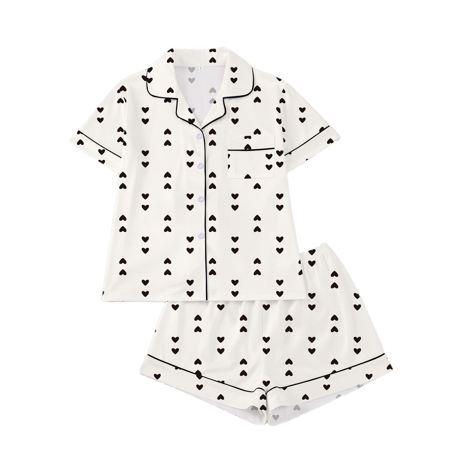 Ensemble pyjama d'été femme contre la chaleur nocturne chemise manches courtes noir - 4
