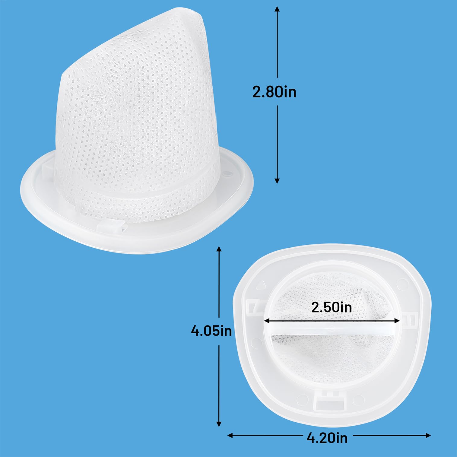Paquete de 6 filtros de aspiradora de mano de repuesto para Black and Decker Dustbuster QuickClean inalámbrico HNVC215B10, compatibles con aspiradoras de mano modelos HNVCF10 HNVC115 HNVC215 HNVC220
