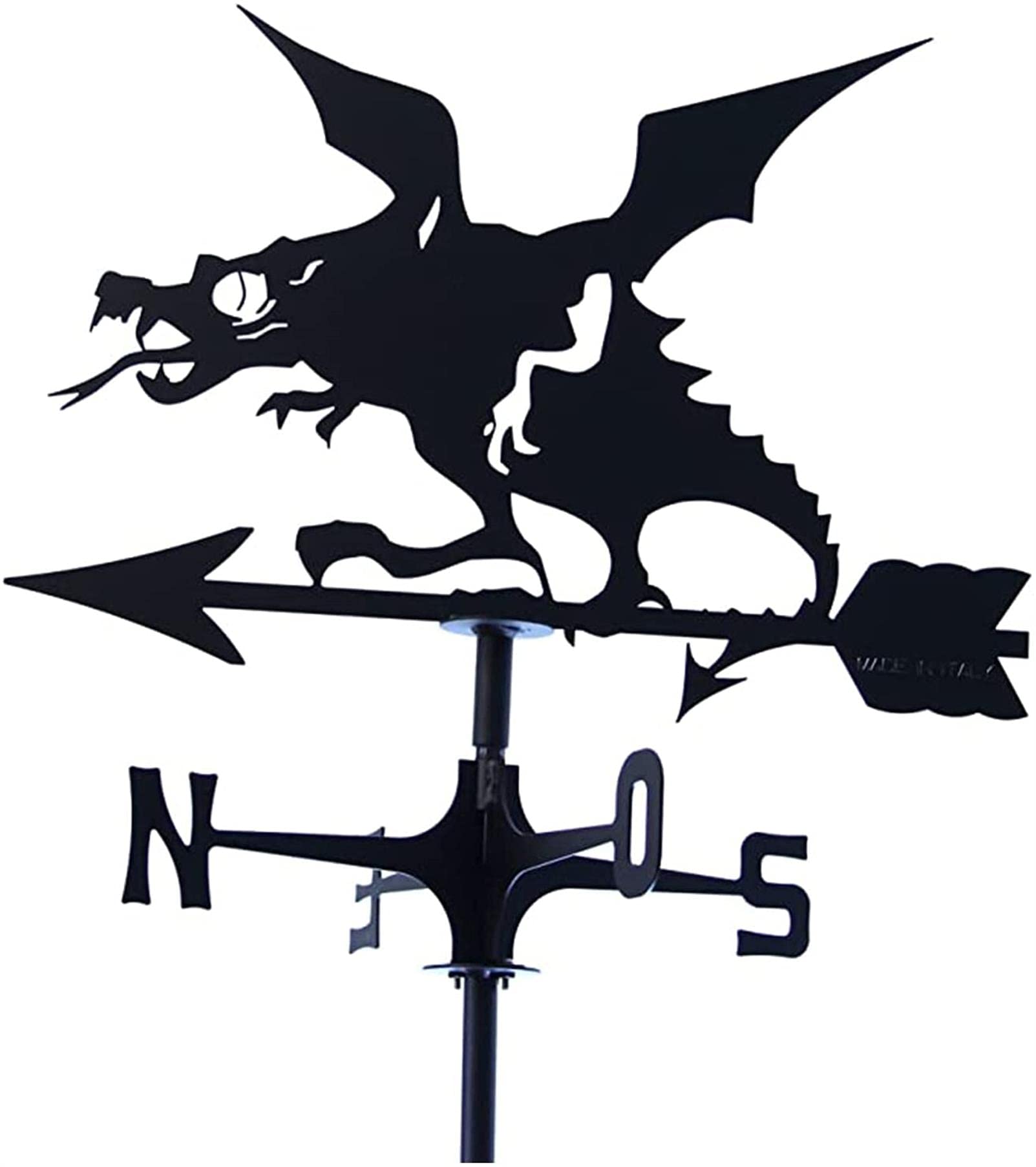 WIQUYBML Exquisite Metal Weather Vane Ornament Wind Vanes Stainless Steel Weathervane for Garden Creative Dragon Stake Direction Indicator Stake(E)