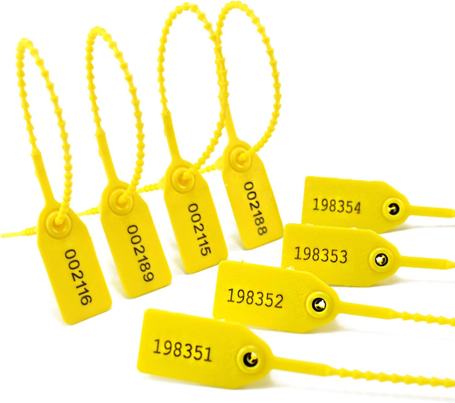 100 stks Genummerde Plastic Veiligheidslabels Dubbele Vergrendeling Tamper Proof Pull Tite Veilige Banden Zelfvergrendelende Wegwerplabels (Wit