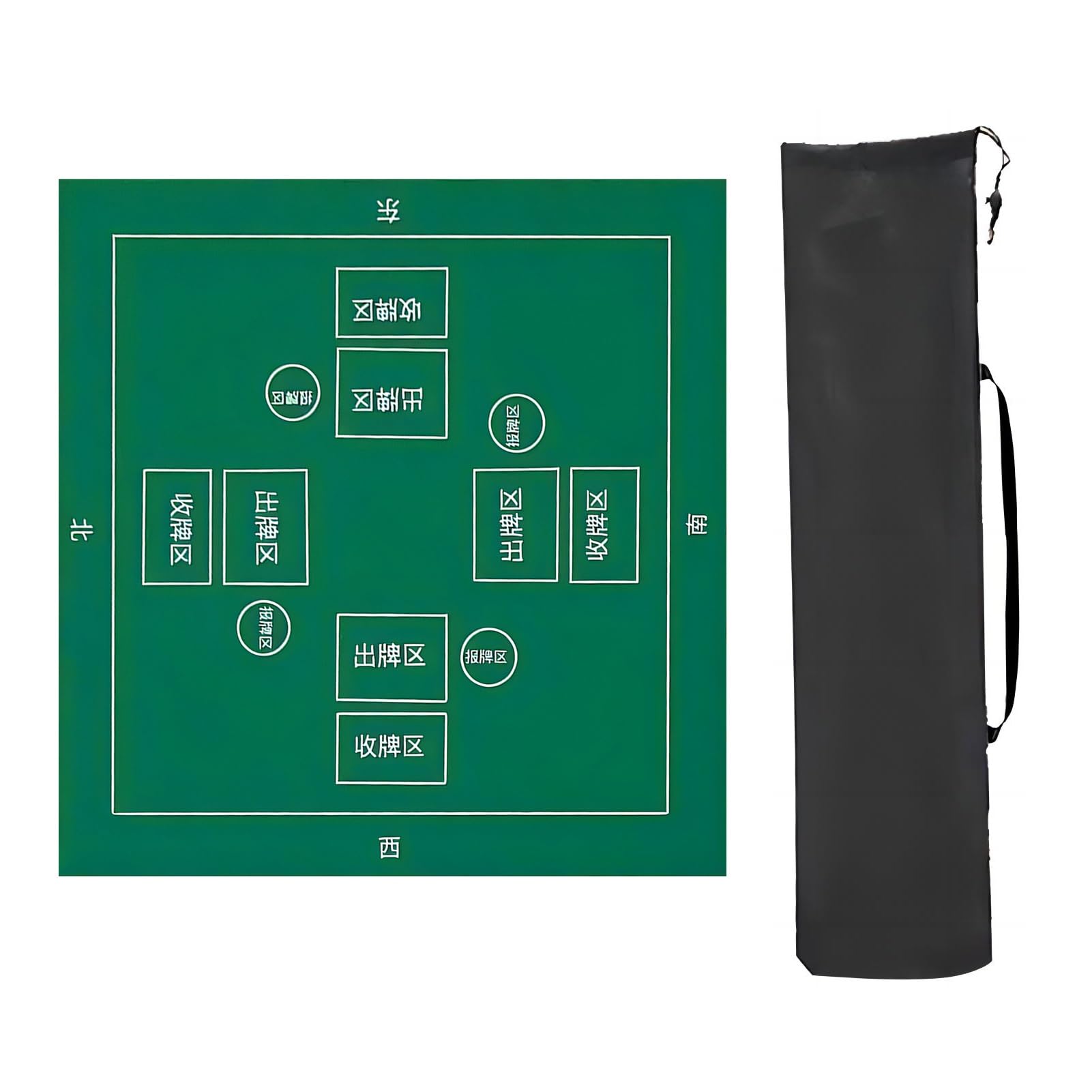 Tapis de Poker, Tapis de Table Mahjong Jeu, for avec règles, Tapis épais antidérapant et à réduction Bruit, for Jeux Poker(Green,90x90cm(35. 43x35 43in))