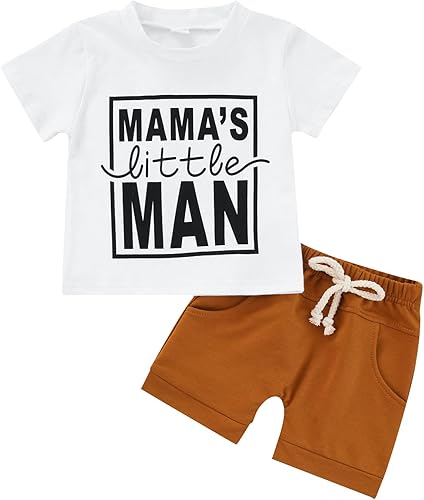 Conjunto de camiseta de manga corta para bebé y niño, ropa de verano para niños pequeños