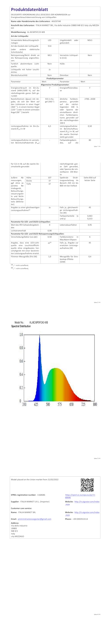 Aigostar Bombilla Inteligente E14 Bombilla Alexa LED 6.5W Bombillas Wifi RGB & 2700K-6500K Regulable, Sincronización con la música, Conexión rápida, compatible con Alexa y Google Home, 6 Unidades
