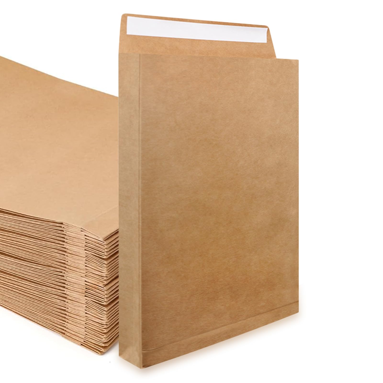35 Pack C4 Envelopes Peel and Seal, 180gsm A4 Brown Envelopes 40mm Expanding Gusset Cardboard Envelope Large Kraft Envelope for Office Home School (335 x 238 x 40mm)