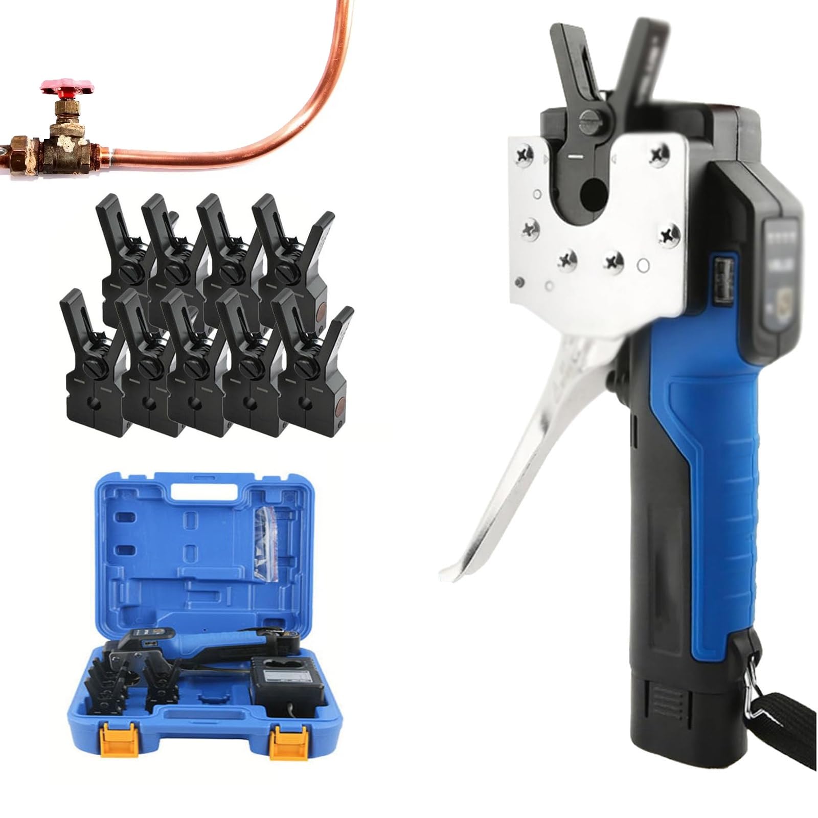 Kit d'outils d'évasement électrique pour tuyaux en cuivre et aluminium avec mandrins de 6 à 12 mm