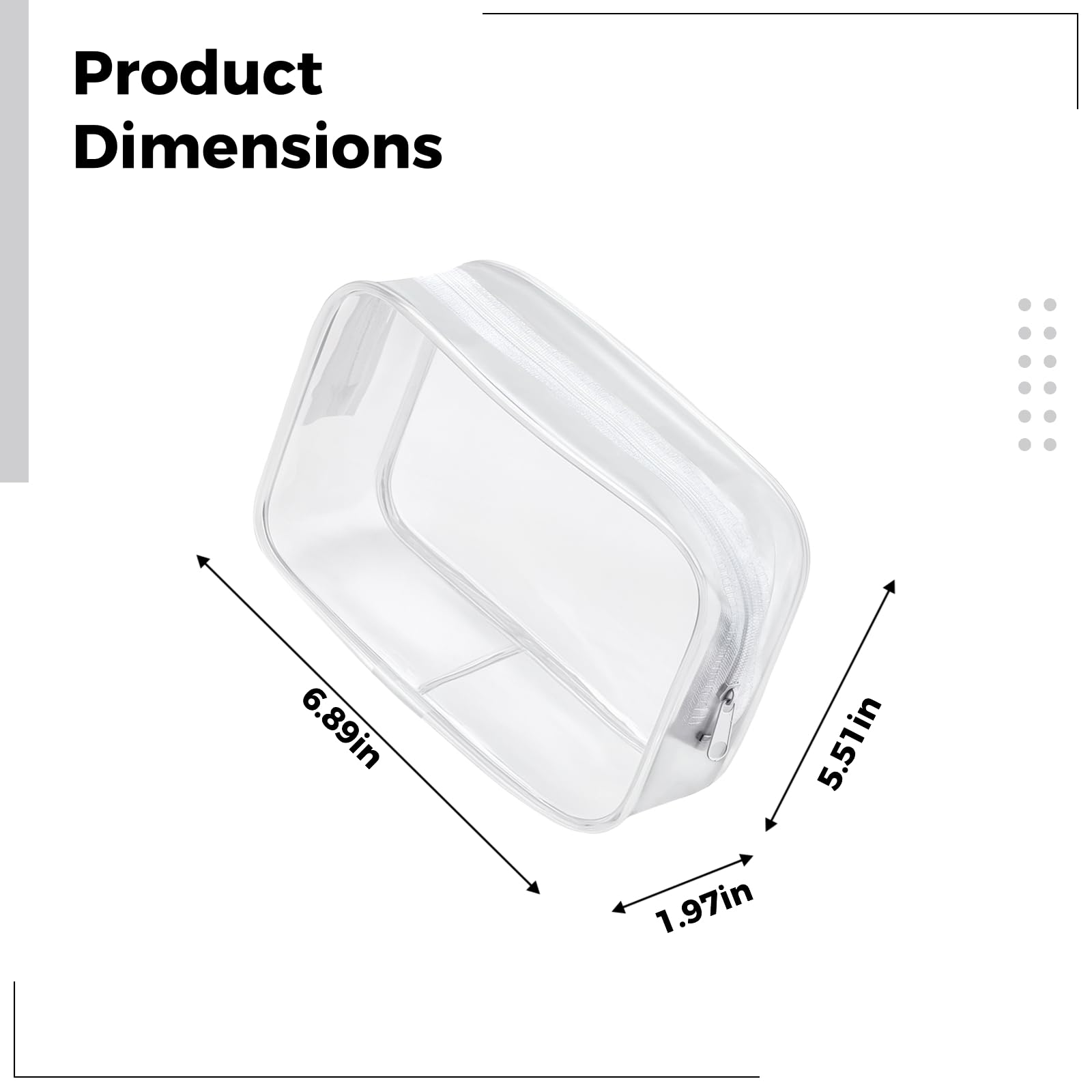 12 bolsas transparentes con cremallera para viajes, bolsas de maquillaje grandes de plástico con cremallera, bolsa de aseo transparente de PVC, espaciosa funda organizadora para artículos esenciales