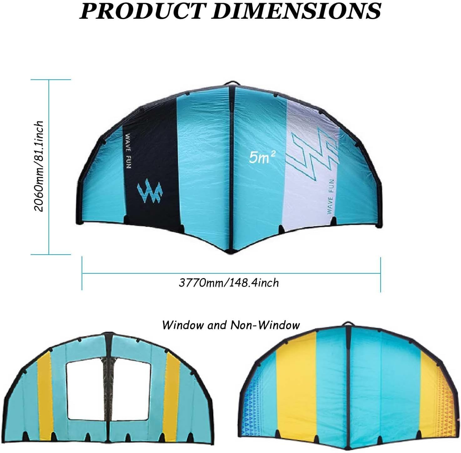 Aufblasbares Hydrofoil-Board & Wind Wingfoil – Premium-hydrofoil Für Outdoor-Wassersport, Ideal Für Kitesurfen, Surfen Und Foiling-Abenteuer A 5m²