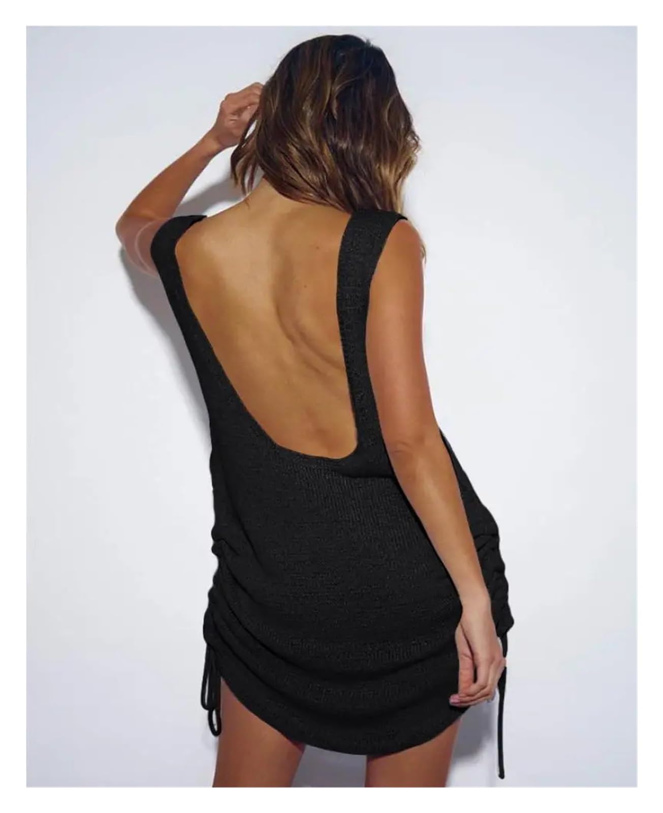 Copricostume da Bikini Costume da Bagno Copricostume Spiaggia Donna Copricostume Estivo Senza Schienale con Coulisse per Vacanza