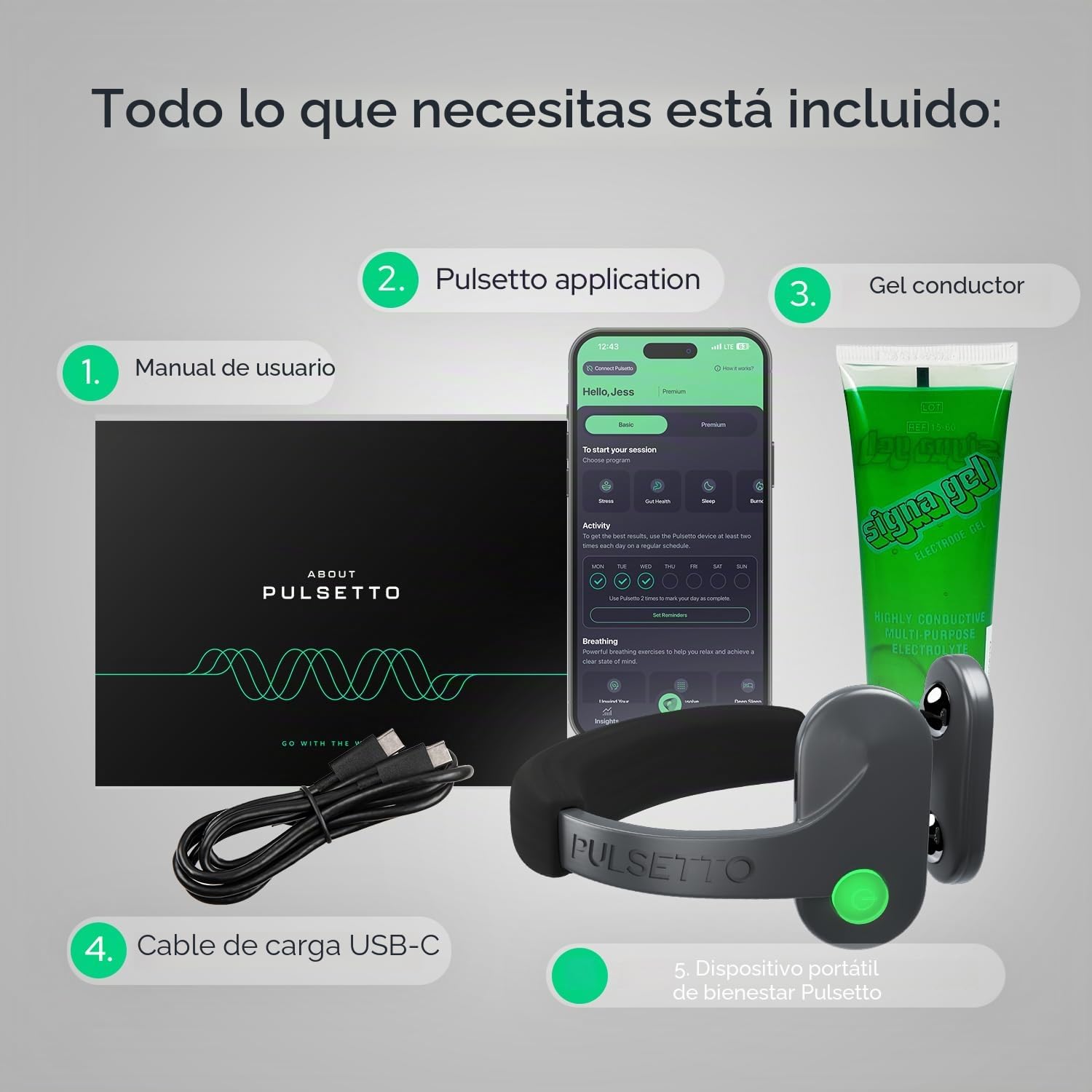 Pulsetto Lite (V1) Dispositivo Portátil de Bienestar - Apoyo para La Relajación y El Bienestar Diario