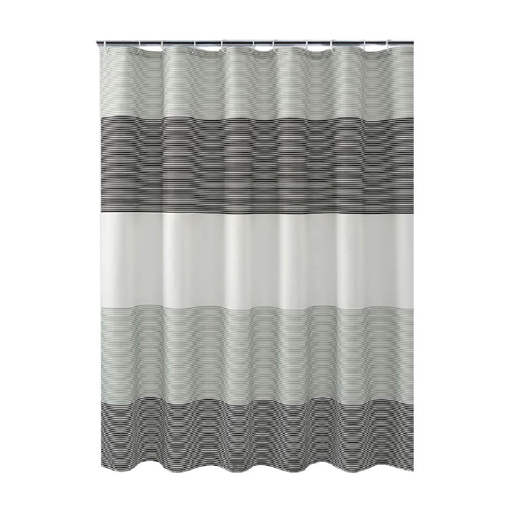 MOBYGKFY Washable Striped Polyester Fabric Bathroom Curtain Shower Partition