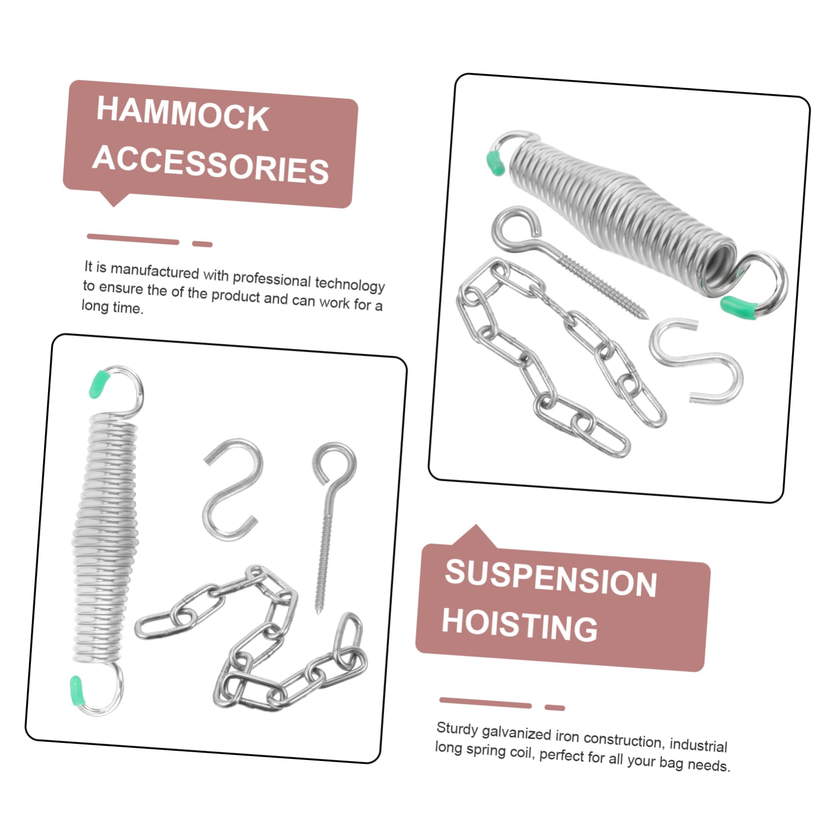 Federn Für Verandaschaukeln Aus Verzinktem Eisen Schaukelfeder-Set Zur Befestigung Von Hängesesseln Und Accessoires Hochleistungsfedern Für Sichere Aufhängung
