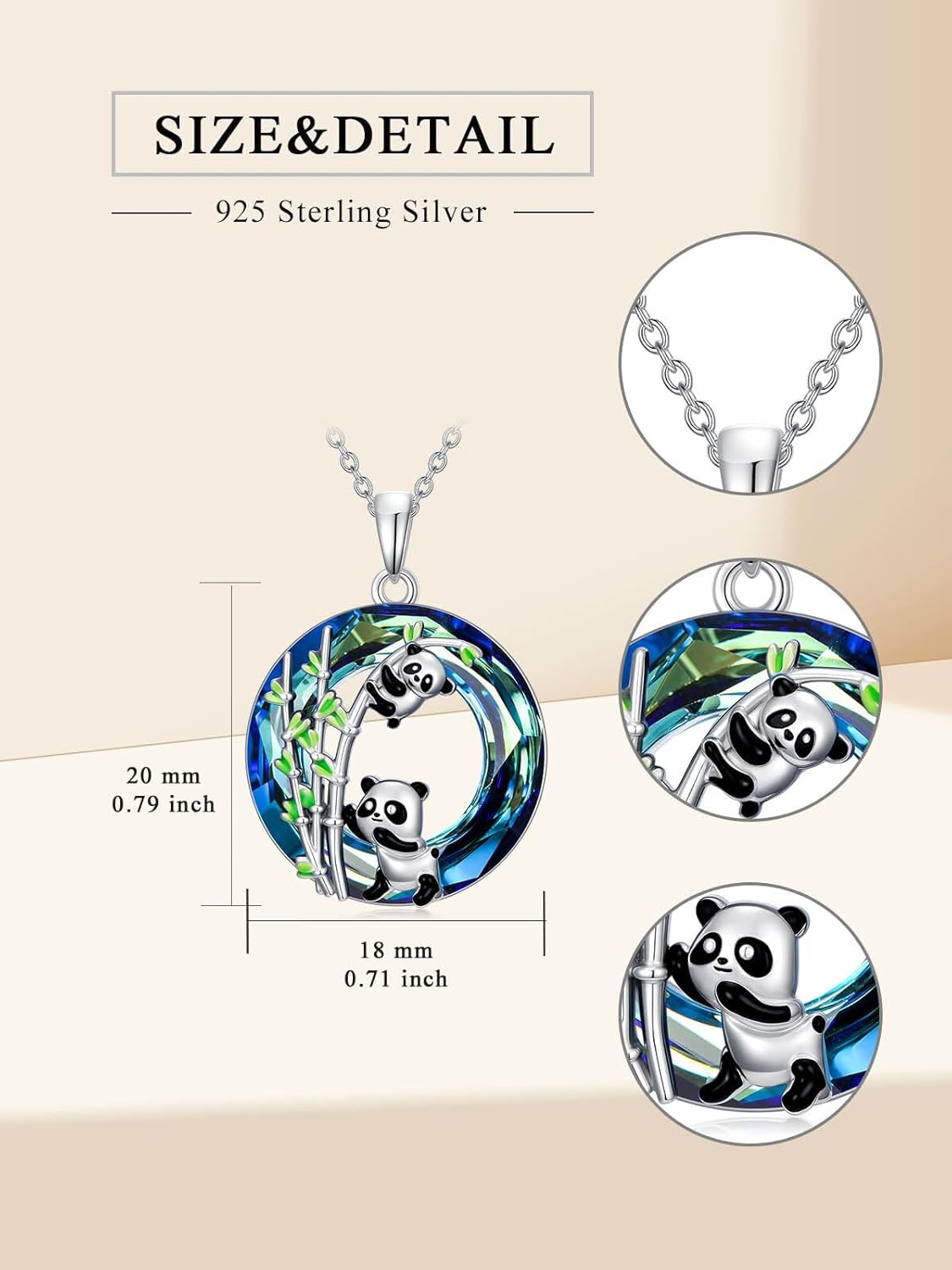 TOUPOP Sterling Silver Tree of Life Hummingbird/Dragonfly/Owl/Panda Necklace Crystal Bird Jewelry Birthday Christmas Valentines Day Gifts for Her Girlfriend Mom - Image 4