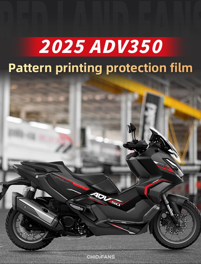 per Honda ADV350 2025 | Kit adesivi per carenatura, adesivi per carrozzeria, resistenti ai raggi UV, taglio di precisione, accessori decorativi (stile 3 rosso)