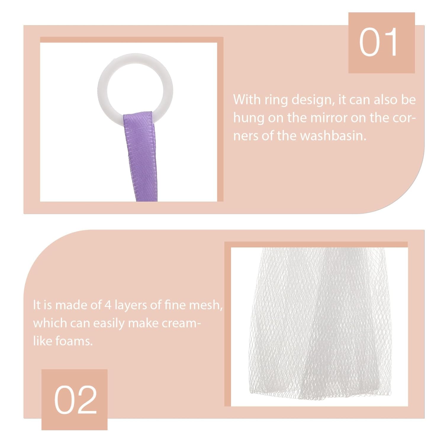 Soap Foaming Bag Mesh Pouch for Face Washing and Travel Use