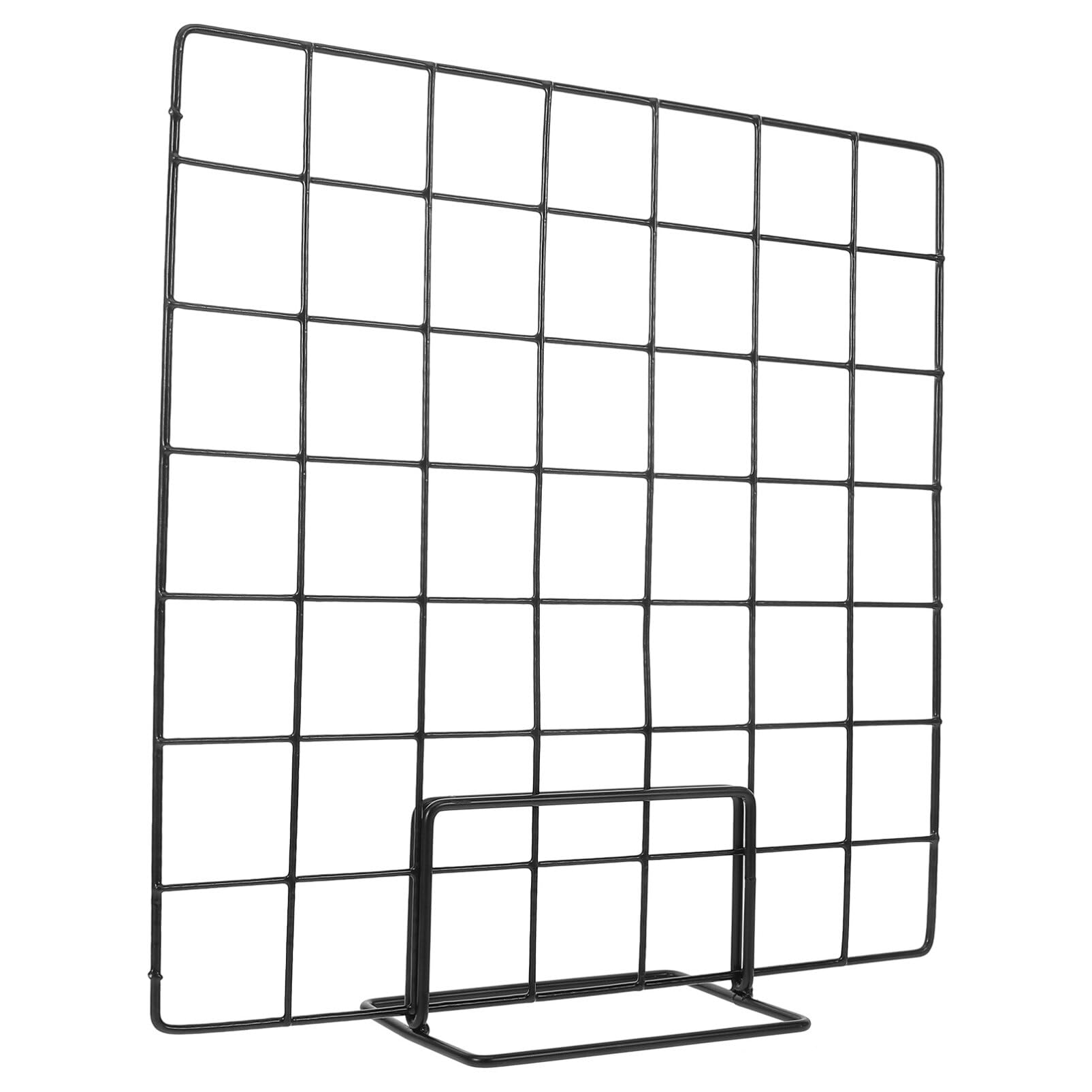 SOLUSTRE 2pcs Grid Wall Panel Display Stand Desktop Grid Wall Panel Retail Display Rack Craft Show Wire Grid Wall with Base for Photo Picture Display Decoration