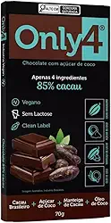 Chocolate 85% Cacau Sem Lactose Vegano Only4 80G
