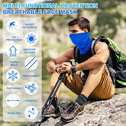Image of 4 Pack Neck Gaiter Face Mask : Balaclava Mask & Bandana Headband for Men Women