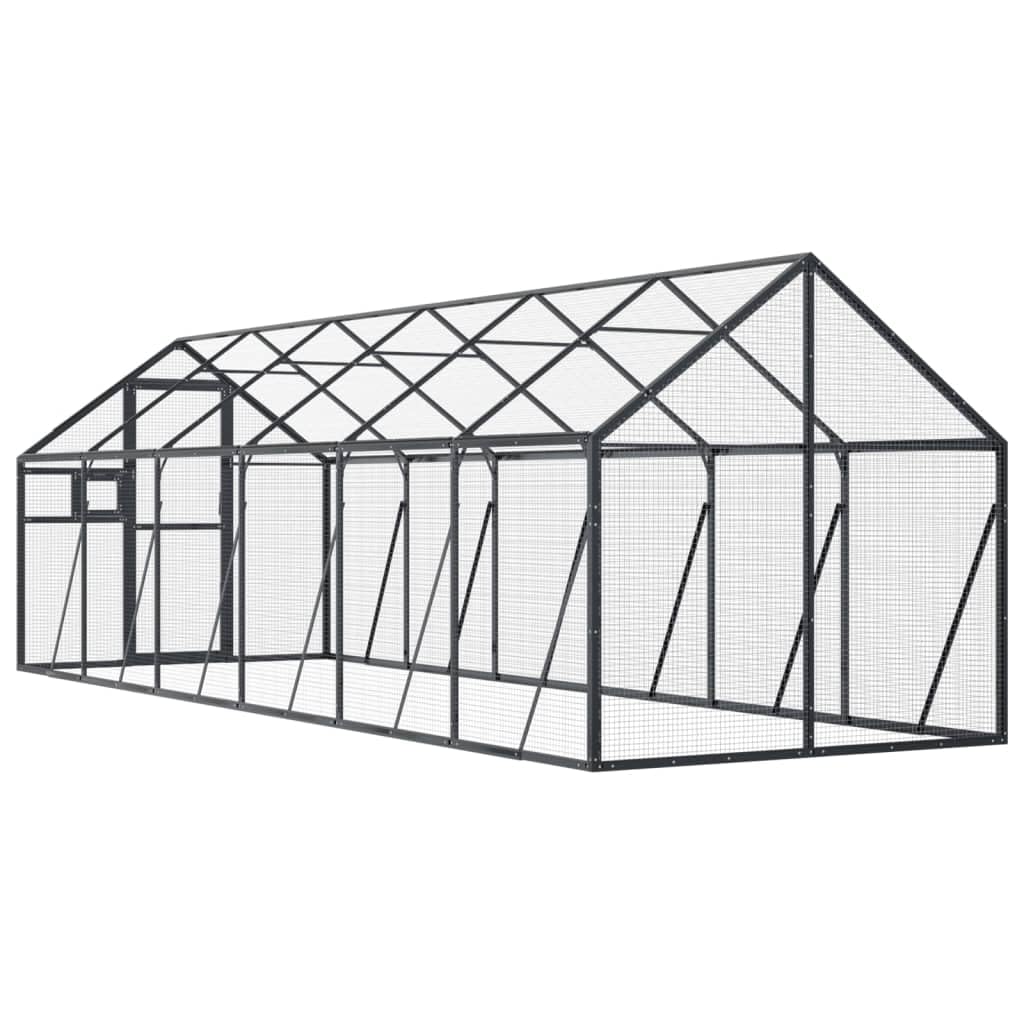 Voliere Anthrazit 1,79x6x1,85 m Aluminium,Tiere & Tierbedarf,Haustierbedarf,Vogelbedarf,Vogelkäfige & -ständer,Anthrazit,52.3 kg-3155804