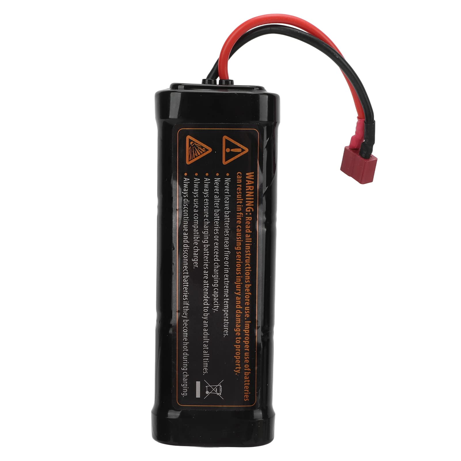 Batería RC NiMH de 7,2 V 2000 mAh, batería Recargable de Alto Rendimiento con Enchufe Hembra T, Descarga de 25 C para Coche Todoterreno ZD Racing DBX 10 7568 1/10 RC, Potencia