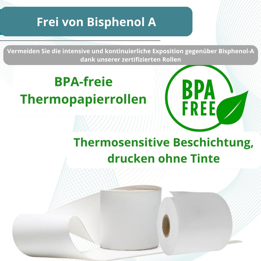 50 Thermorollen 80mm x 80m x 12mm - Thermopapier für Drucker - Kassenrollen
