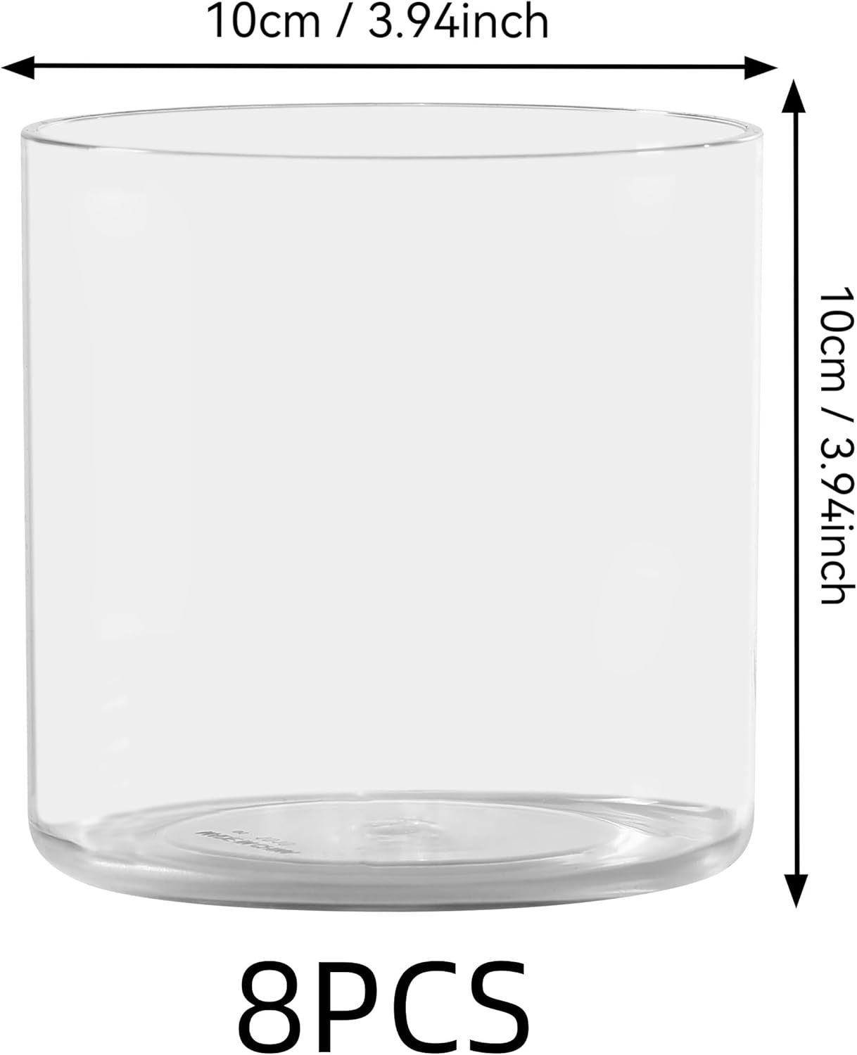 8 Pack Flower Vase Acrylic Cylinder,3.94" Tall Clear Vase for Centerpieces,Wedding Decorative,Home Décor, Non Breakable Plastic, 3.94"X3.94" Tall Round - Clear