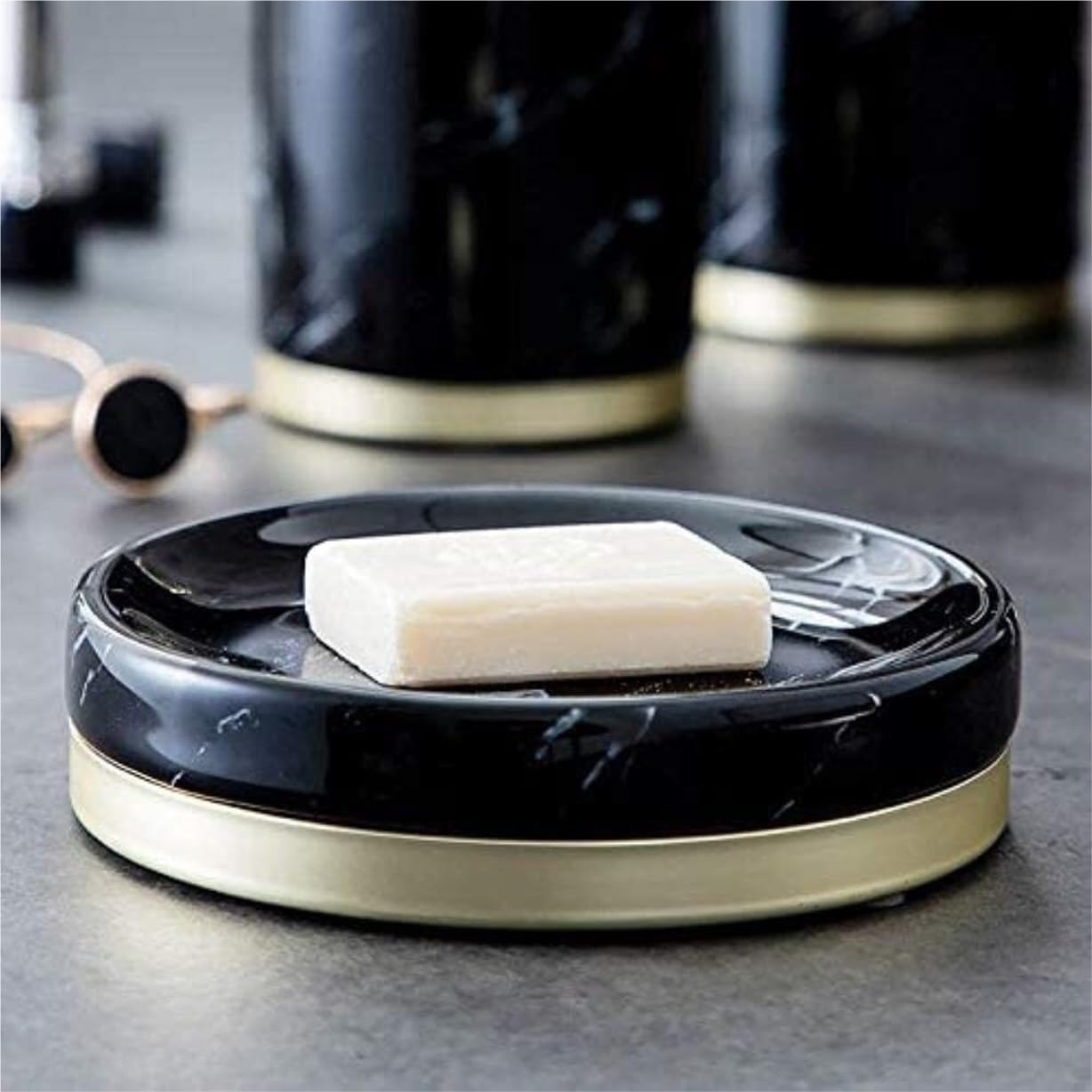 Dispensador Jabón Set Juego De Accesorios De Baño De 5 Piezas Incluye Dispensador De Jabón, Cepillo De Dientes, Soporte para Pasta De Dientes, Jabonera Y Vaso Baño Accesorios