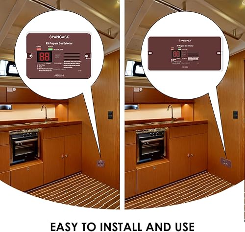 Miniatura 17 de PANGAEA Detector digital de gas propano RV con alarma fuerte de 85 dB, CC 12 V, para remolque, autocaravana, autocaravana