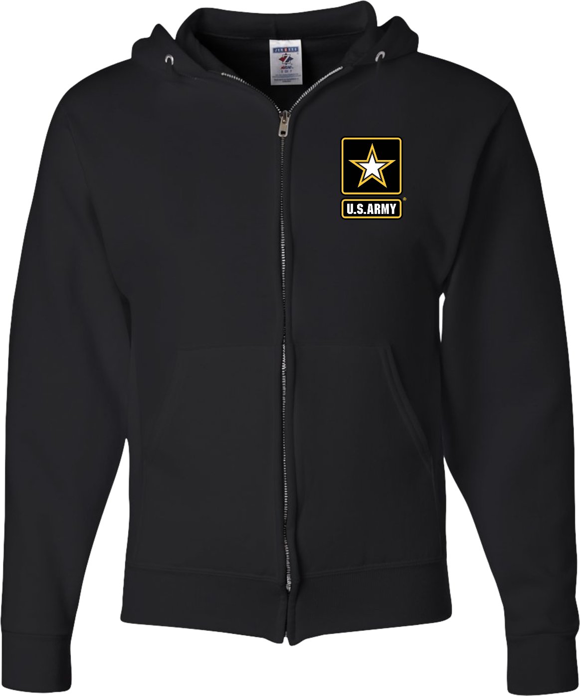 Buy Cool Shirts Mens US Army Pocket Print Full Zip Hoodie, Black, XL