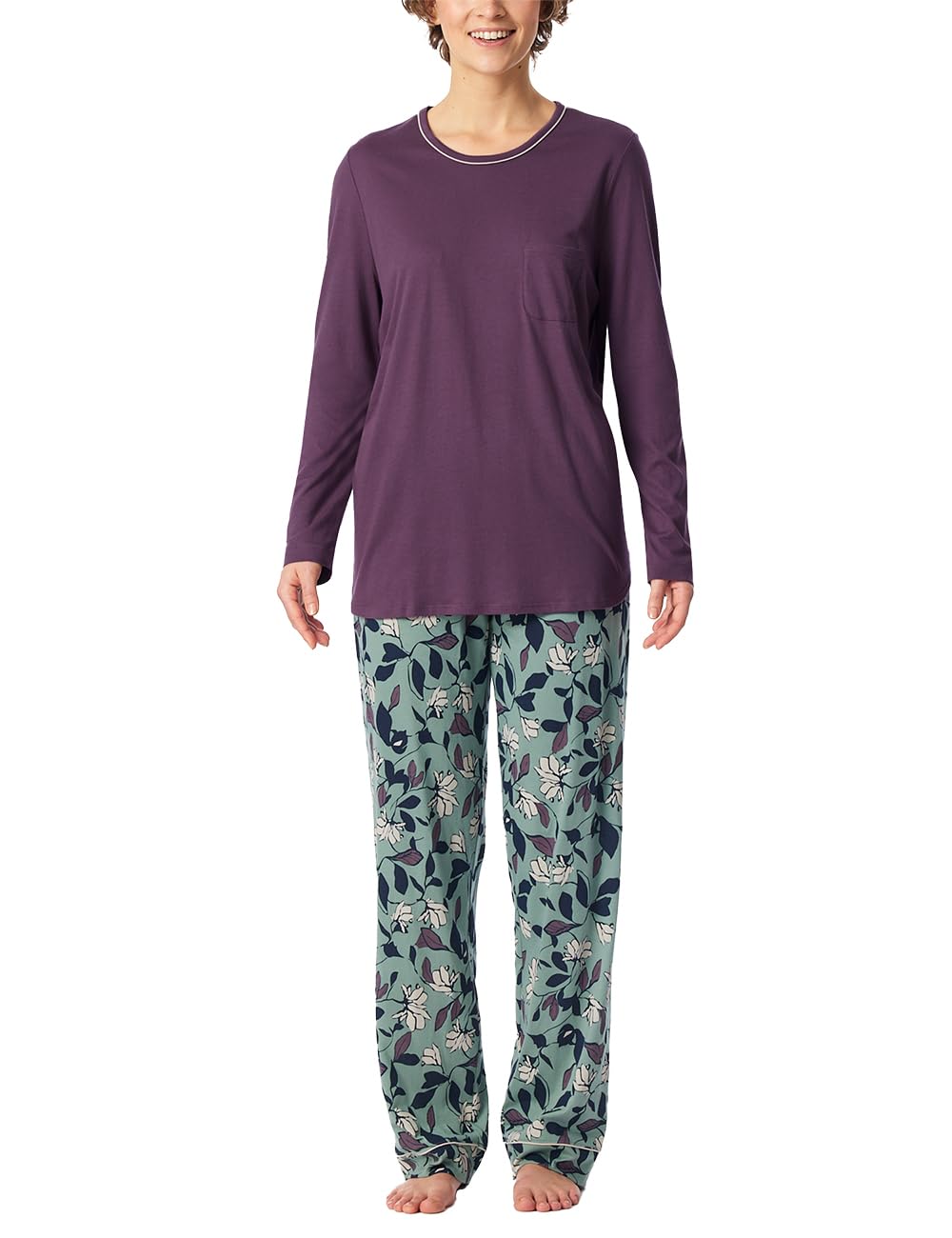 Schiesser Schlafanzug Set lang Modal Baumwolle Mix - Comfort Nightwear