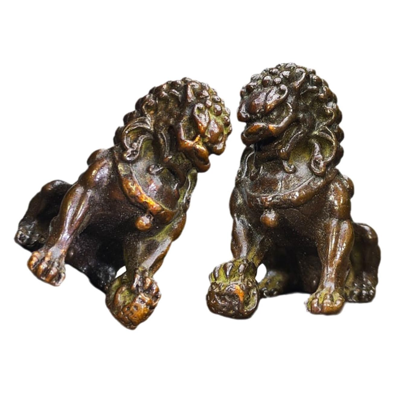 Statue de lion pour salon de thé, figurine méditante d'intérieur en alliage UPKOCH