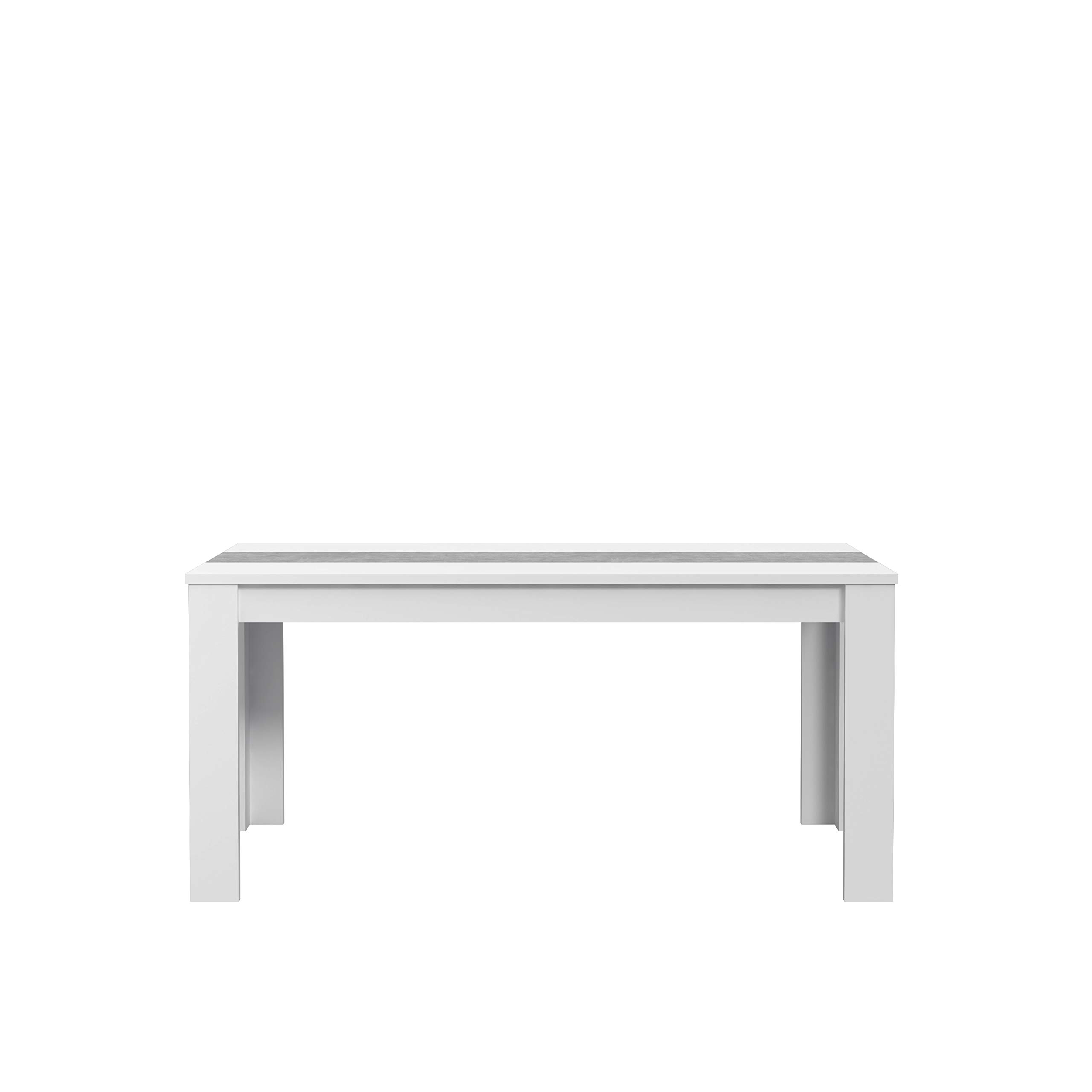 Forte Esstisch Holzwirkstoff Betonoptik Lichtgrau Weiß 90 x 160 x 74,7 cm