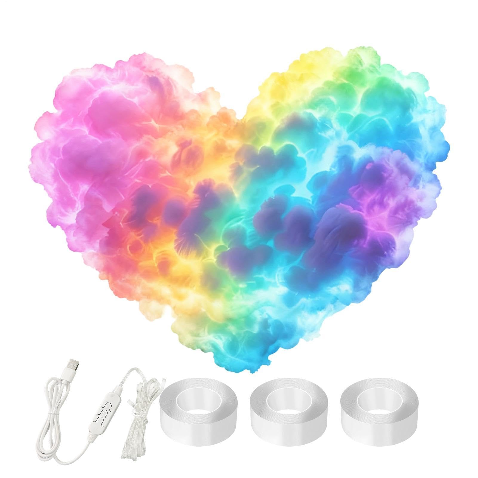 3D Thundercloud LED Light, Multicolor Changing Cloud Strip Light, Thundercloud Wall Lamp, DIY Creative Lamp for Bedroom Gaming Room Party