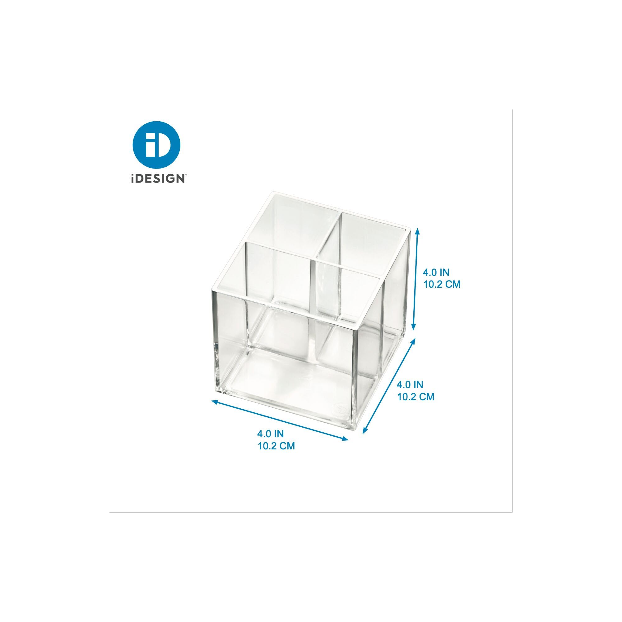 iDesign Sarah Tanno Collection Organizer kosmetyczny, 10 x 10 x 10,8 cm, przezroczysty