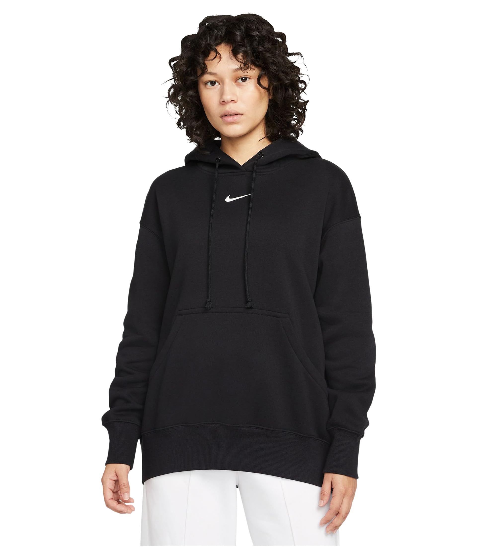 Nike Women's Phoenix Fleece Oversized Pullover Hoodie Black/Sail