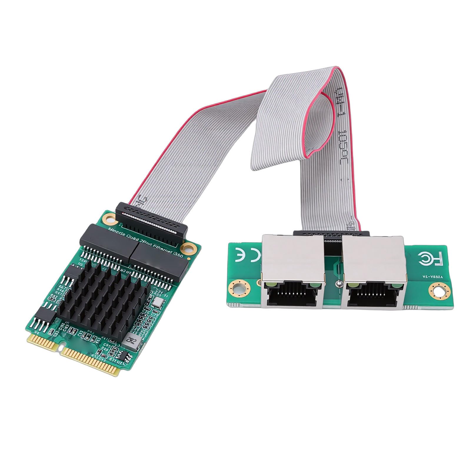 Zunate Dwuportowy Adapter Gigabit Ethernet Mini PCIe |Karta Sieciowa RJ45 Kontrolera I350 do Komputera Stacjonarnego, Komputera Przemysłowego, Obsługa SR-IOV 10/100/1000Mbps