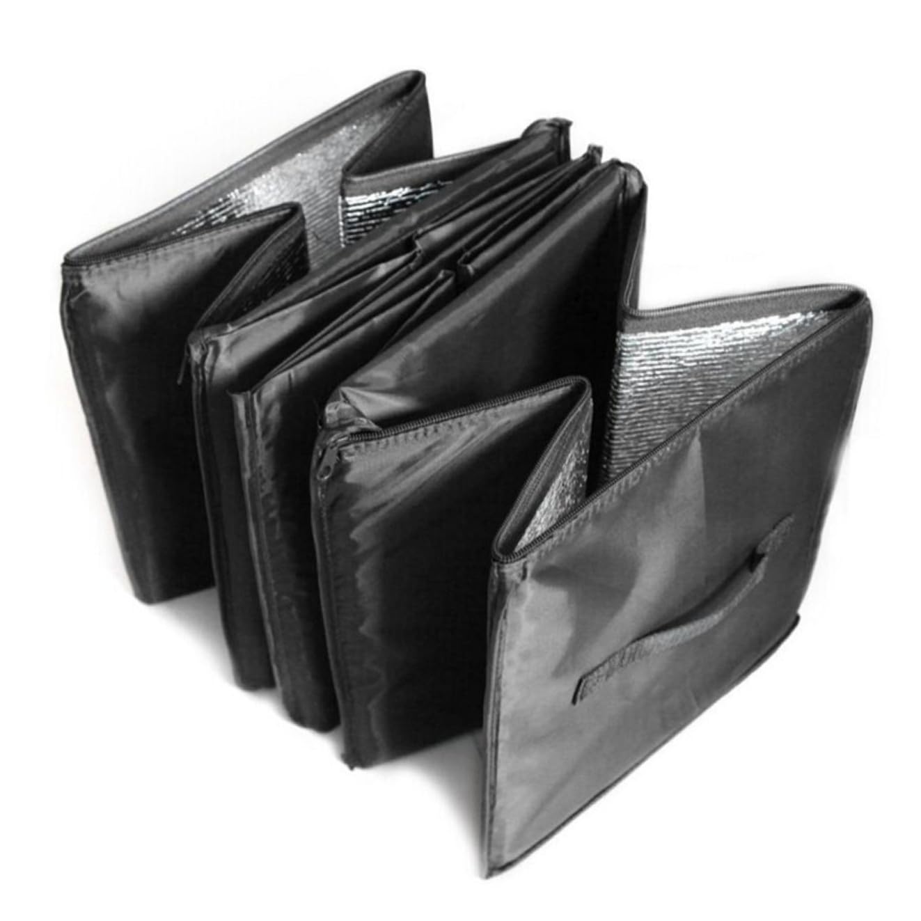 Organizer Bagagliaio Auto Pieghevole 4 Scomparti Pvc Nero | Capacità Ampia, Maniglie e Struttura Espandibile, per Tenere gli Oggetti in Ordine