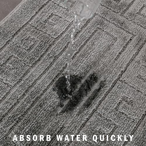 EDS Luxury 2 Piece Greek Bath Mat Set Non Slip Ultra Soft Bathroom Mats Water Absorbent Bath Mats Machine Washable Rug Toilet Mat for Bathroom Floor (Charcoal) - Cosy Home Interiors EDS Luxury 2 Piece Greek Bath Mat Set Non Slip Ultra Soft Bathroom Mats Water Absorbent Bath Mats Machine Washable Rug Toilet Mat for Bathroom Floor (Charcoal) - Image 6