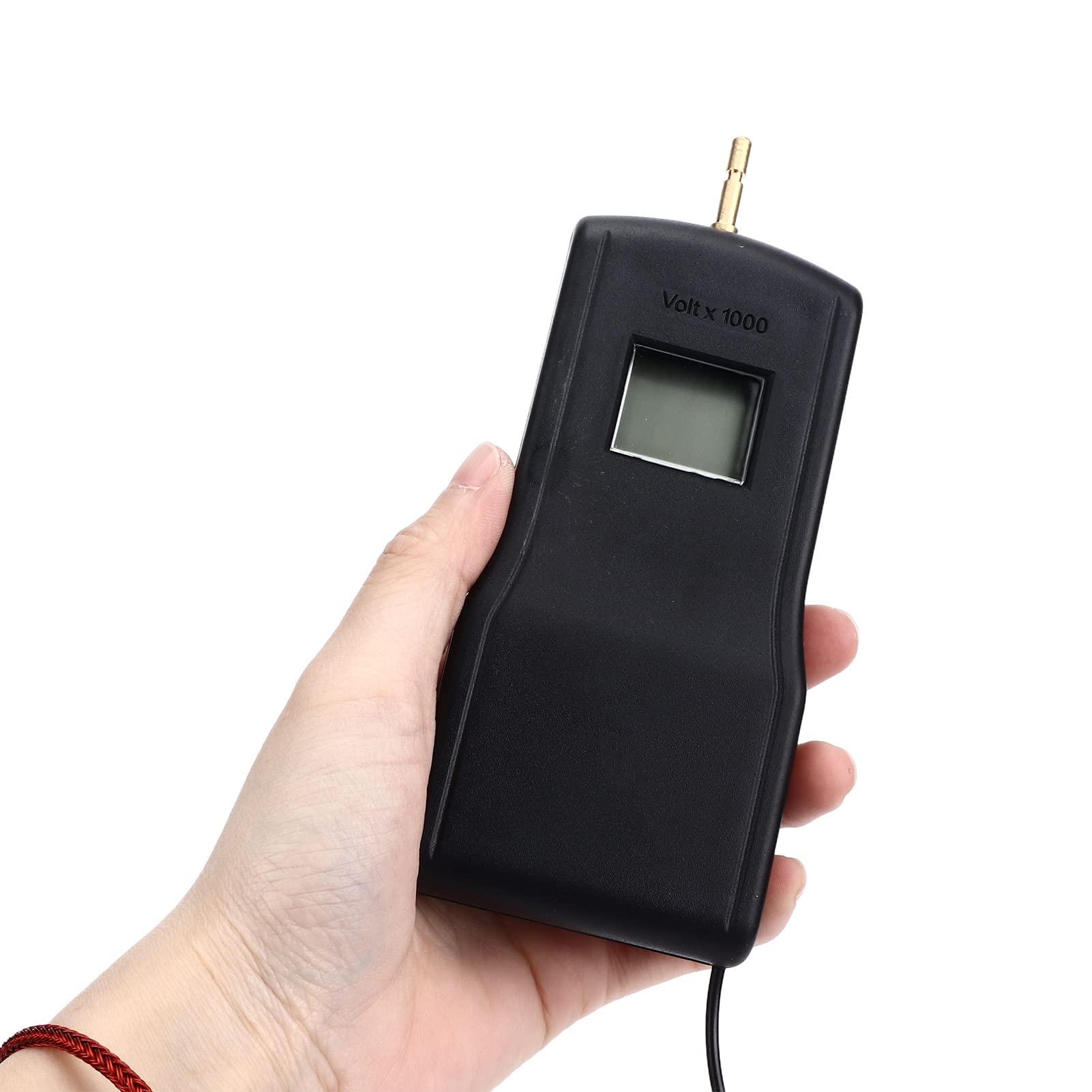 Tester di tensione digitale per recinzioni elettriche, voltmetro ad alta tensione fino a 200-15000 V, tester di tensione per recinzione con ampio display LCD da 15 kV per Farm Garde (nero)