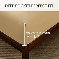 Vista 270 de HENGWEITEXT 18 Inch Cal King Sheets Deep Pocket,4 Piece Sheet Set Breathable and Cooling,Microfiber Sheet Set Deep Pocket,Wrinkle Free Shrinkage &
