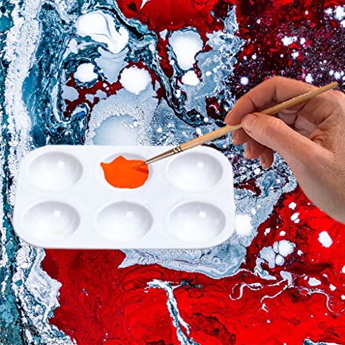 ALAZCO 30-Piece White Plastic 6-Well Paint Palettes #TOP30