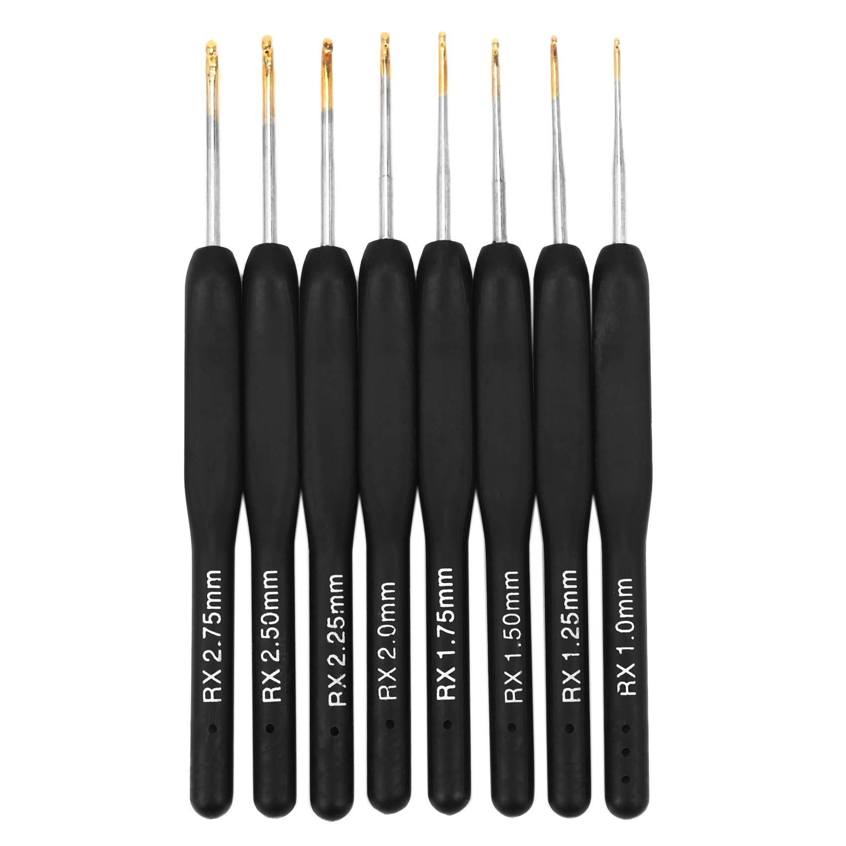 CTRLZS 8Pcs / set Black Knitting Needles Plastic Handle Crochet hooks for Knit DIY Craft Tool Weaving Kit Braid
