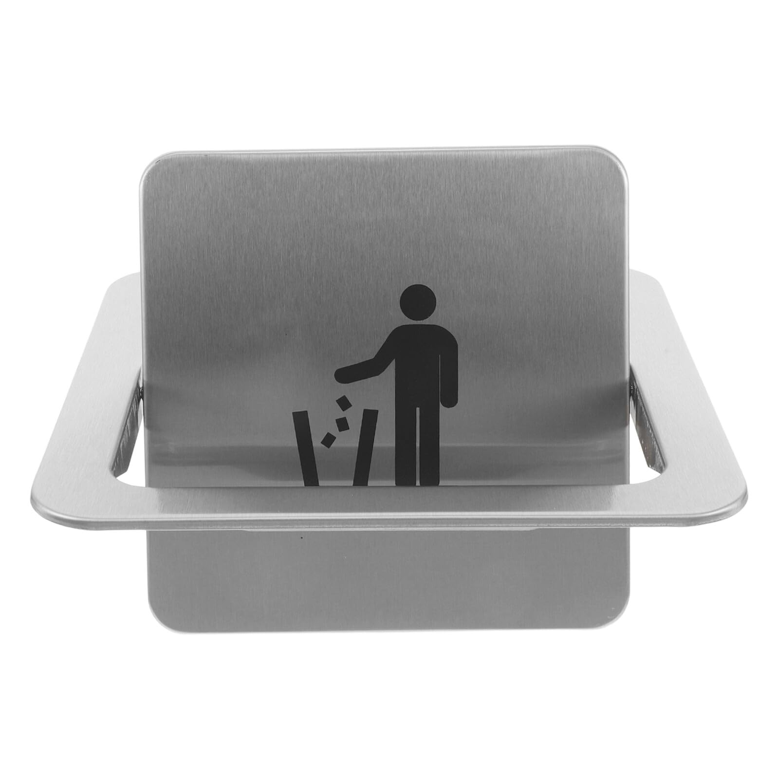 TEHAUX Coperchio in Incasso a Inossidabile da Acciaio della Spazzatura Quadrato Bidone Design Ergonomico Sportello Battente per Apertura 19-21 CM per Cucina