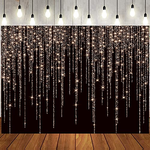 Fondo fotográfico 8x6ft Negro y Dorado para Año Nuevo miniatura 2