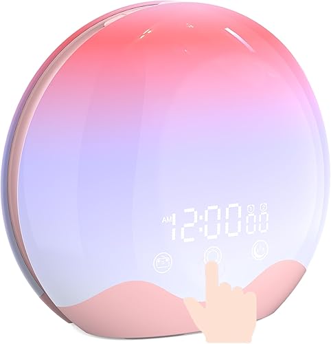 Miniatura 1 de Reloj despertador Sunrise con control táctil, reloj despertador de luz natural de doble cara para niños, personas que duermen pesadamente,