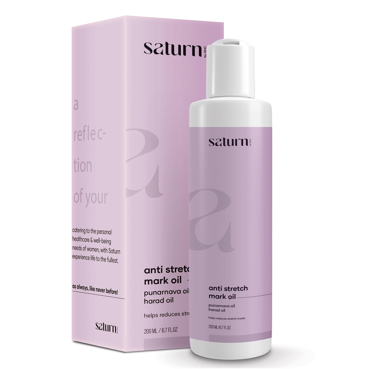 Saturn by GHCTone Up Anti-Stretch Marks Oil For Stretch Mark & Skin Toning, Paraben Free, Sulfate Free - 200 Ml (Pack Of 1)