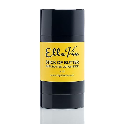 Elle Vie Unscented Shea Butter Lotion Stick, Shea Butter Moisturizing & Hydration Stick, Beeswax, Baobab Butter, & Almond Oil Moisturizer (2 oz)