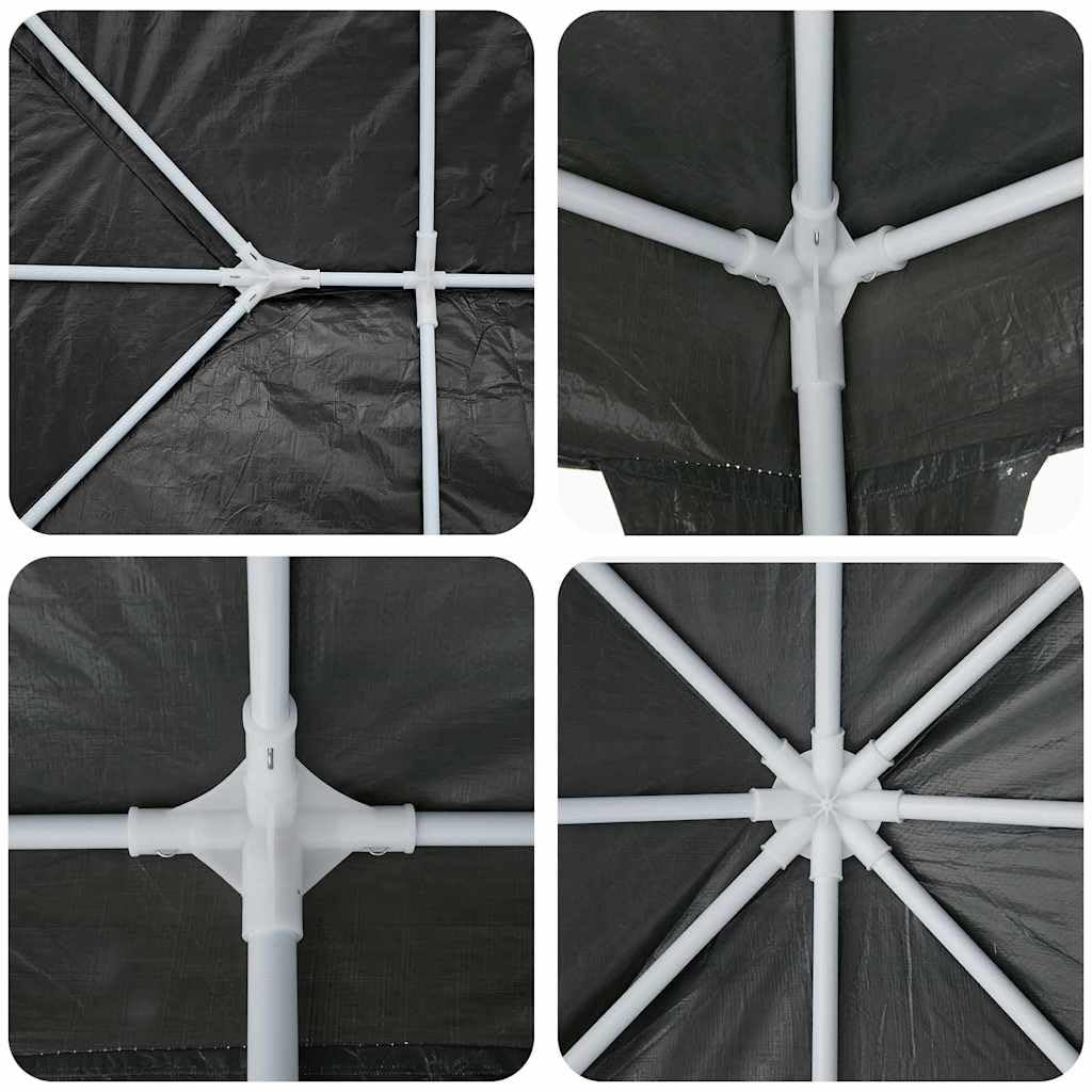 Tenda Party Antracite 400 x 400 x 266 cm Polietilene e Acciaio | Pieghevole, Struttura in Acciaio, Resistente All'acqua, Per Feste E Matrimoni Esterni