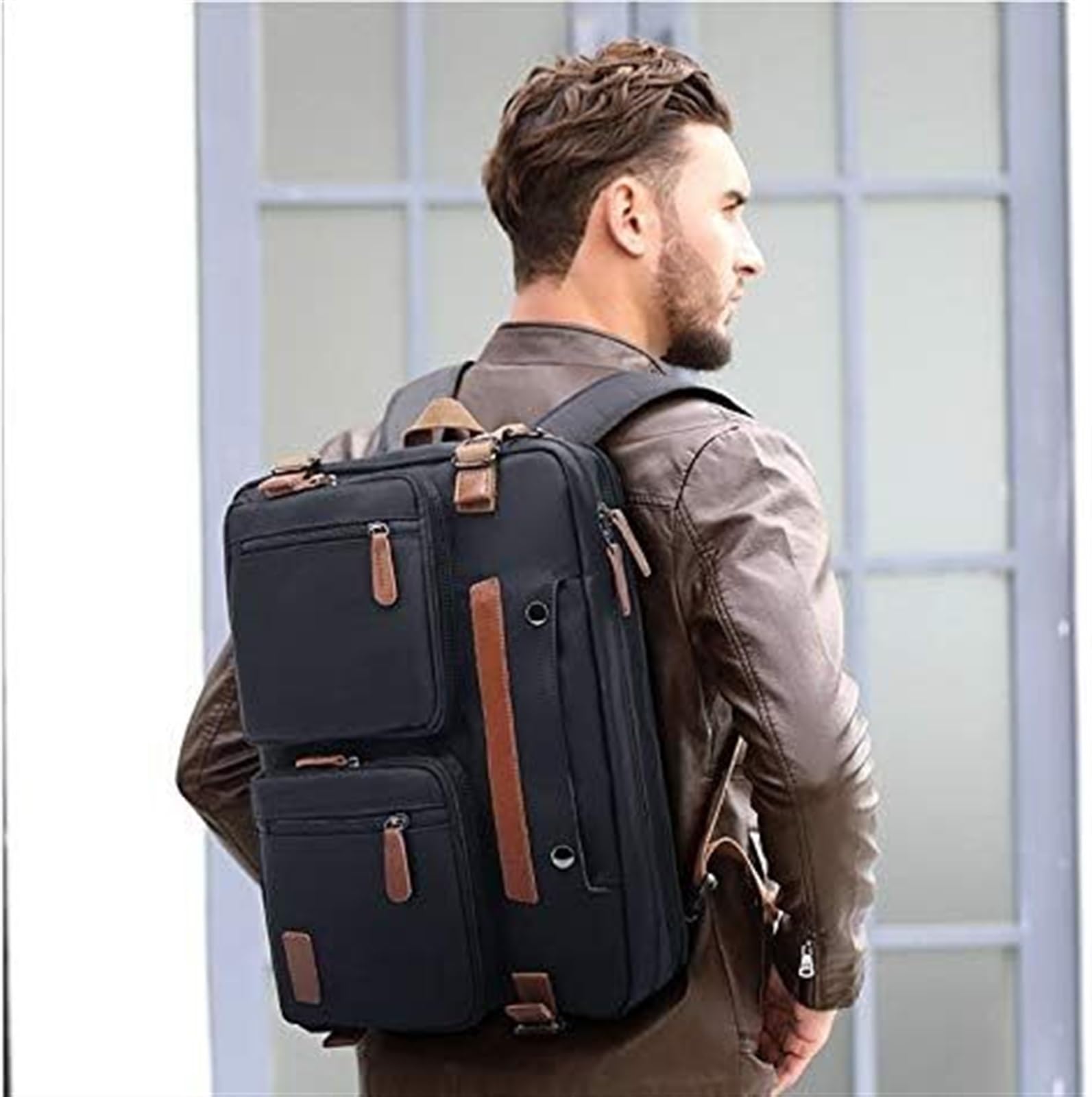 Zaino Porta PC Zaino per Laptop Borsa A Tracolla Borsa A Tracolla Borsa Per Laptop Borsa Da Lavoro Valigetta Da Viaggio Multifunzionale Zaino per PC Portatile Borsa per Laptop(Black,17.3")