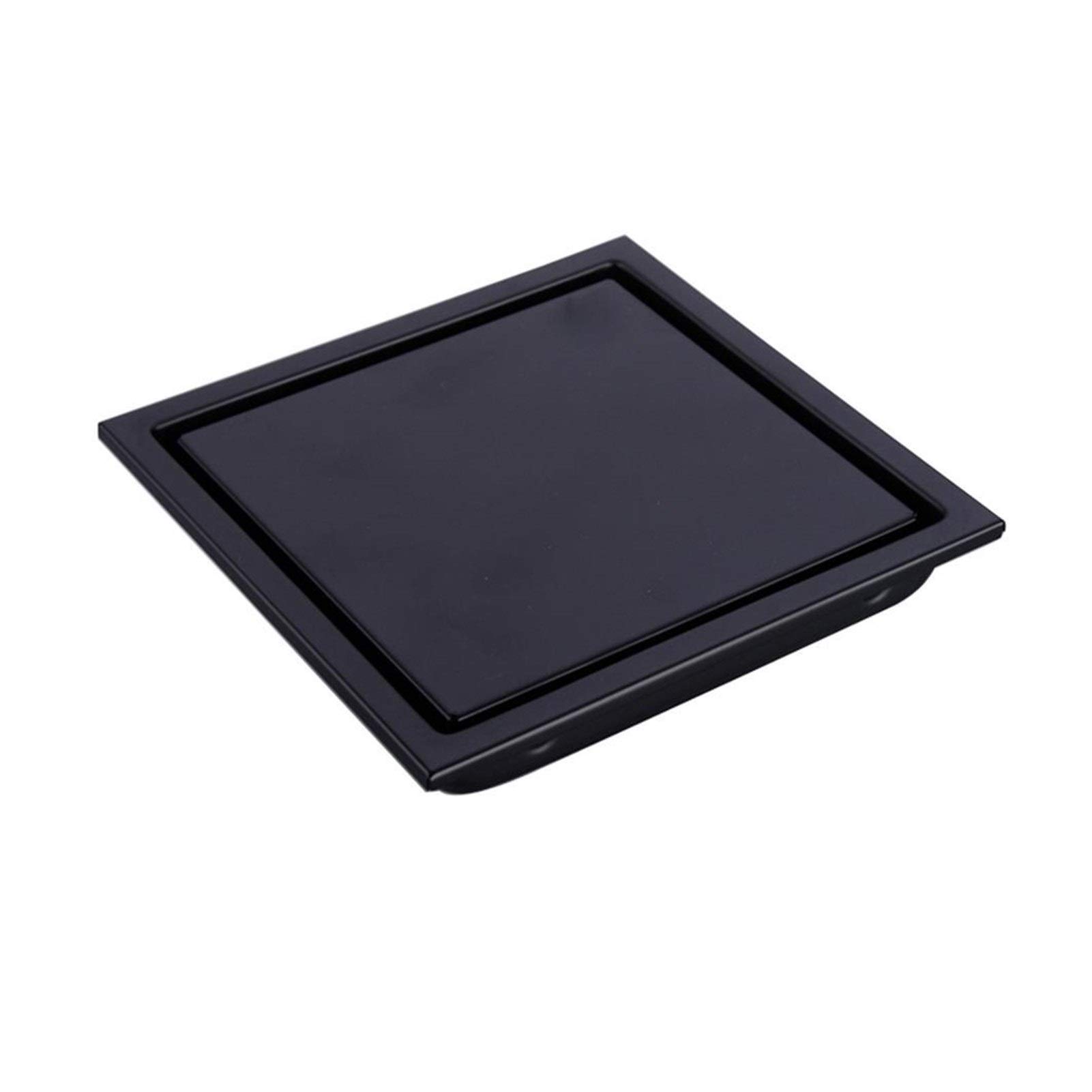 Bodenablauf Edelstahl Abnehmbarer Brushed Gold Edelstahl Dusche-Abfluss-Schwarz Bad Bodenablauf Fliesen Legen Platz 150X150(Black)